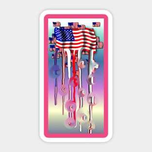 US Flag Splash Sticker